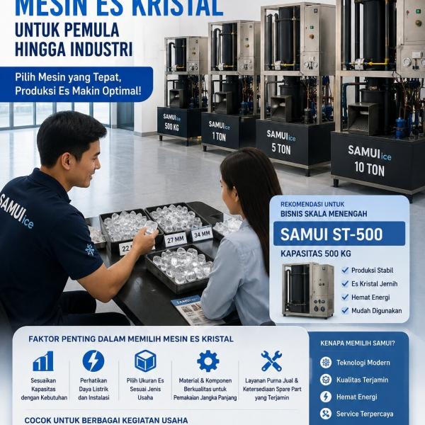 Panduan Lengkap Memilih Mesin Es Kristal untuk Pemula hingga Industri